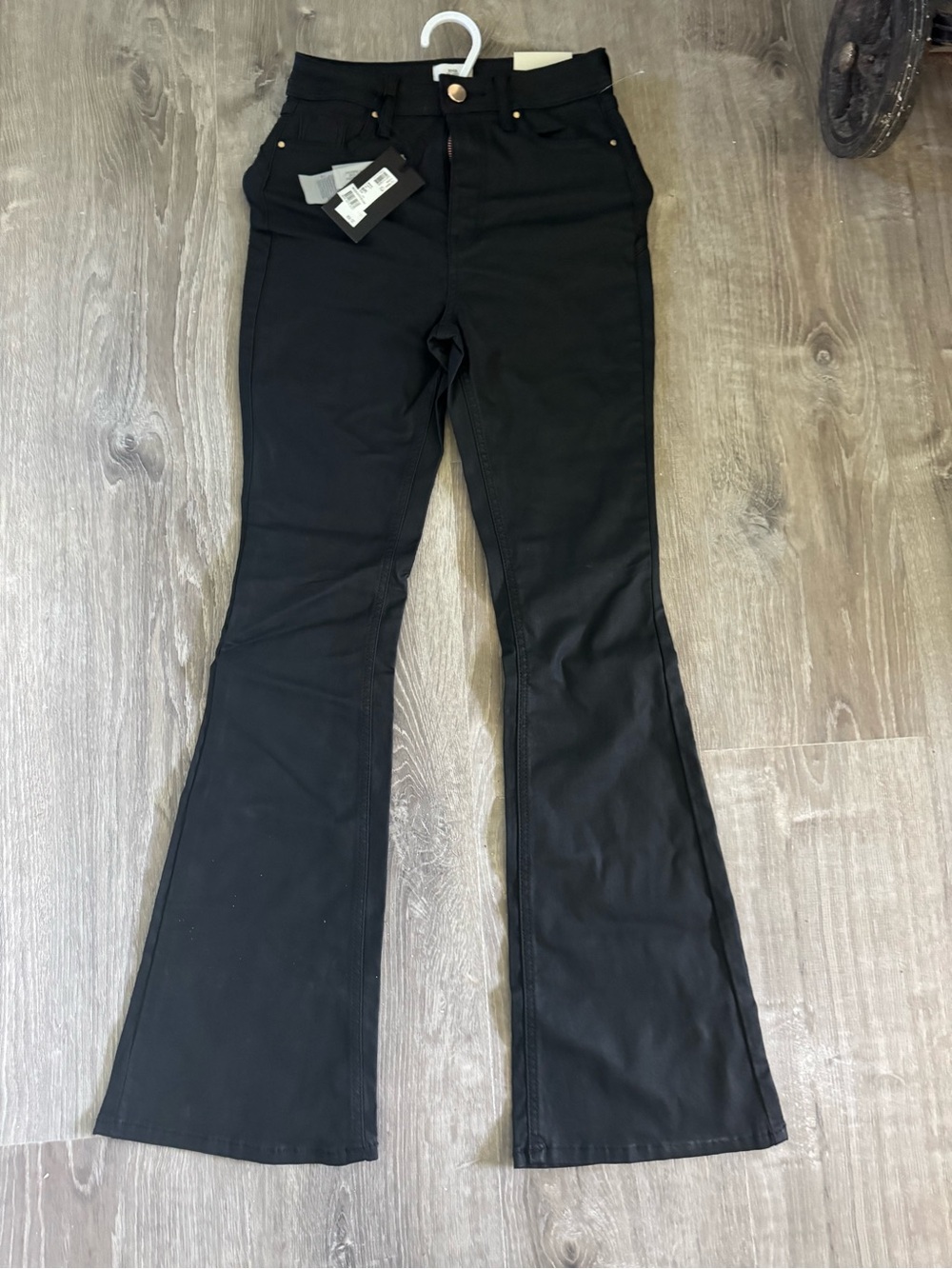 River Island Black Boot-Cut Jeans with Gold Accents